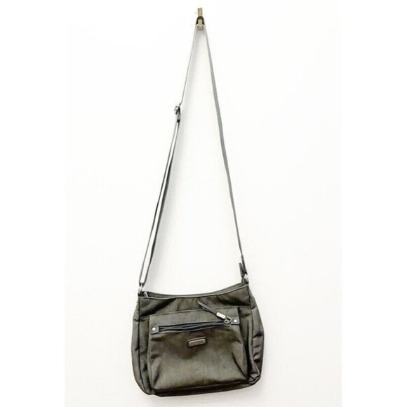 BAGGALLINI Gray Nylon Crossbody Messenger Shoulder Bag Purse Handbag Womens - Picture 1 of 12